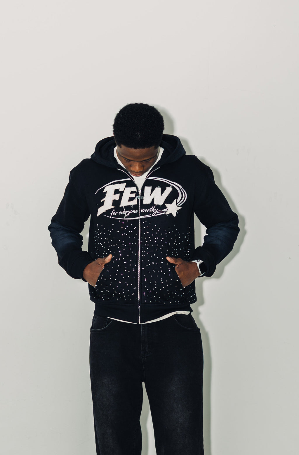 FEW Zip Up Hoodie (Black)